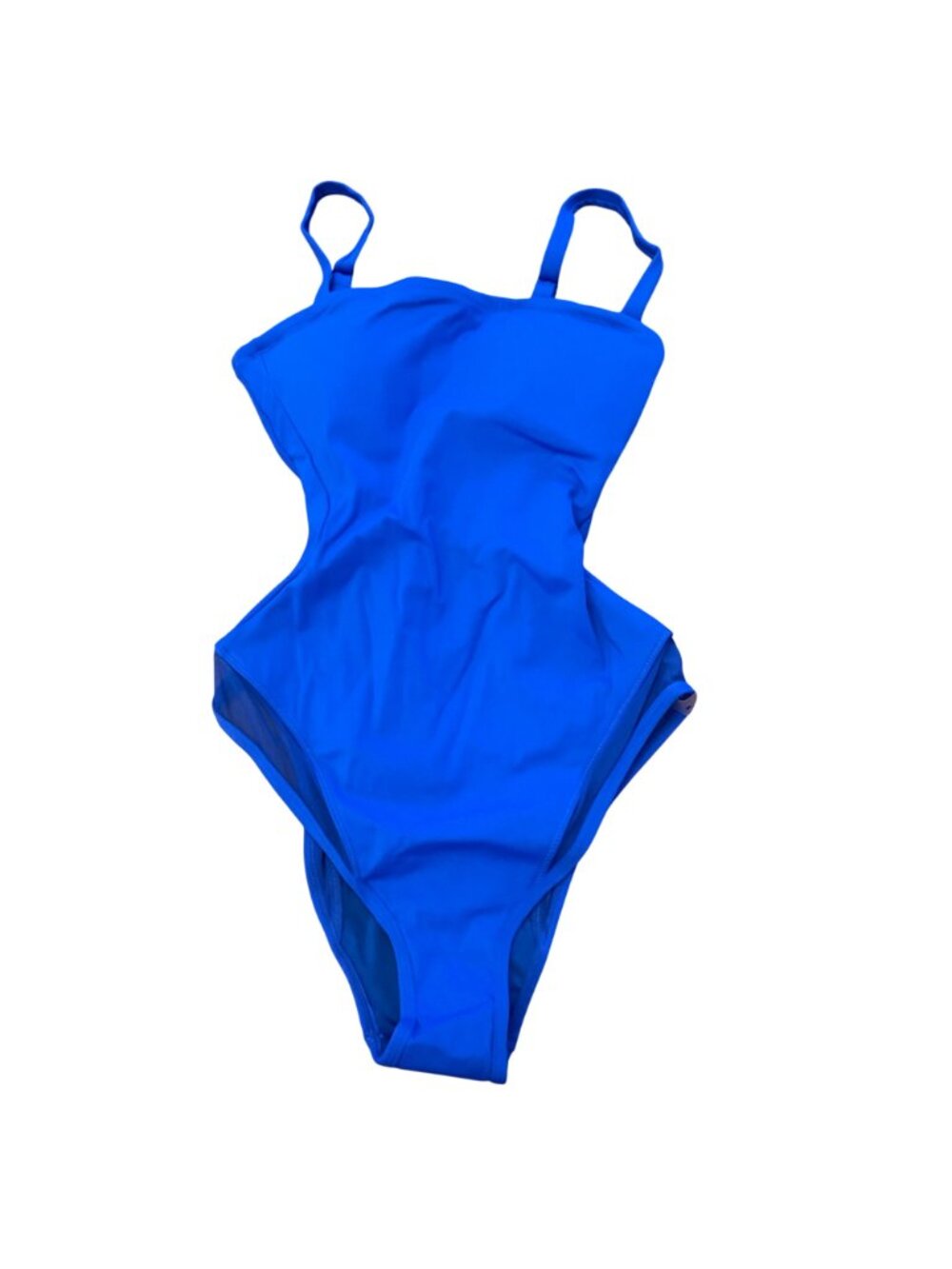TA3 Squarey Mesh Contour One Piece Swimsuit Sapphire Blue Sz XS SHORT